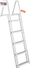 Removable Dock Ladder 5 Steps, 350 Lbs Load Capacity, Pontoon Boat Ladder with 4