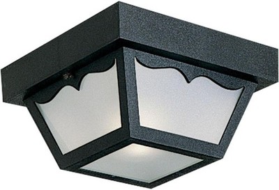Black Outdoor Ceiling Light Fixture 825 Inch Flush Mount for Porches Patios E