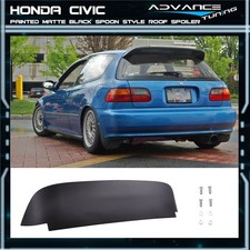 Fits 92-95 Honda Civic Hatchback Duckbill Spoon Style Roof Spoiler - Matte Black