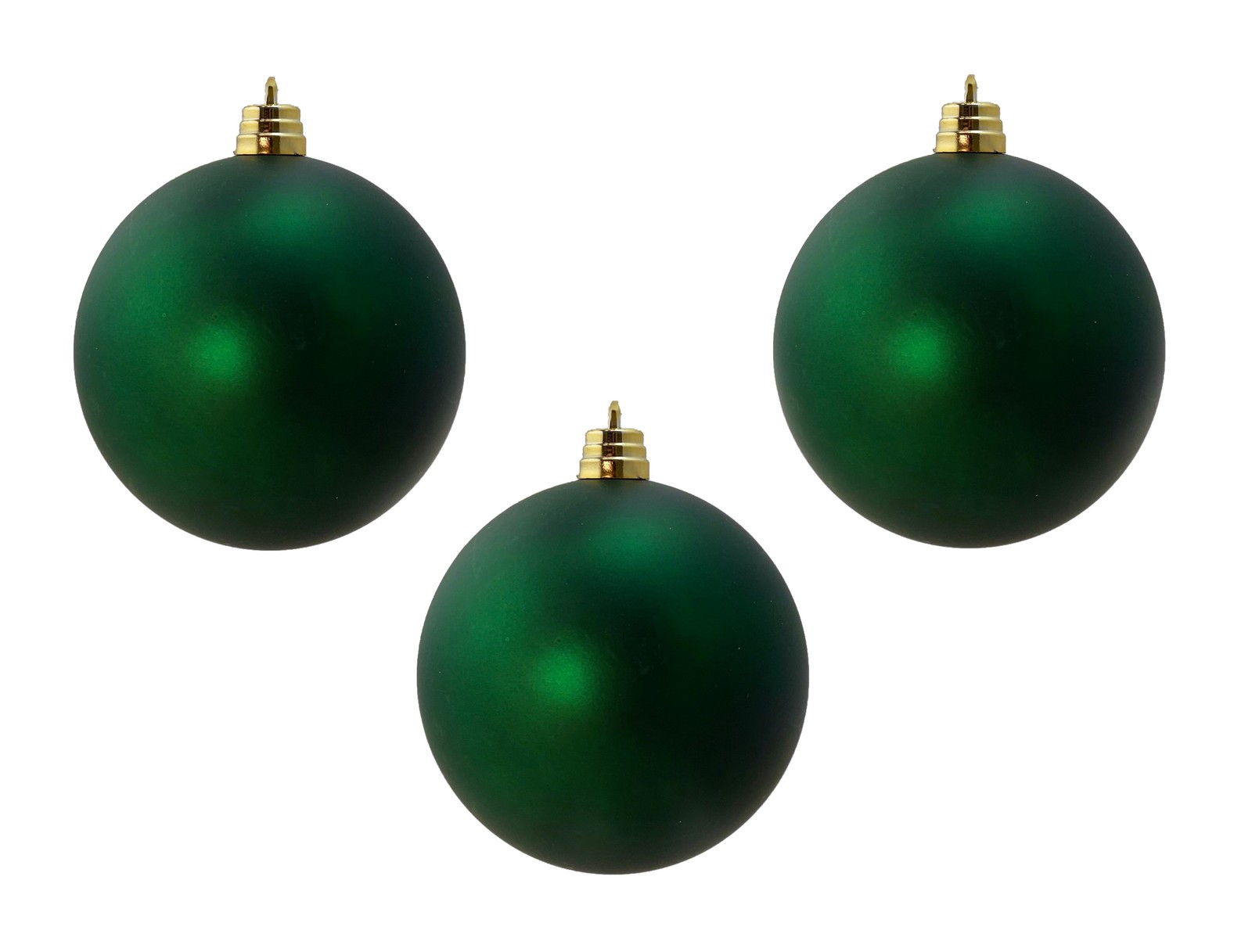 Green Christmas Tree Decoration Extra Large XL Baubles 15cm MATTE Green x 3