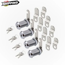 Keyed Alike Cam Locks for Cabinets, Drawers, and Toolboxes - 4 Pack