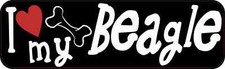 10in x 3in I Love My Beagle Bumper Sticker Vinyl Window Decal Stickers Decals