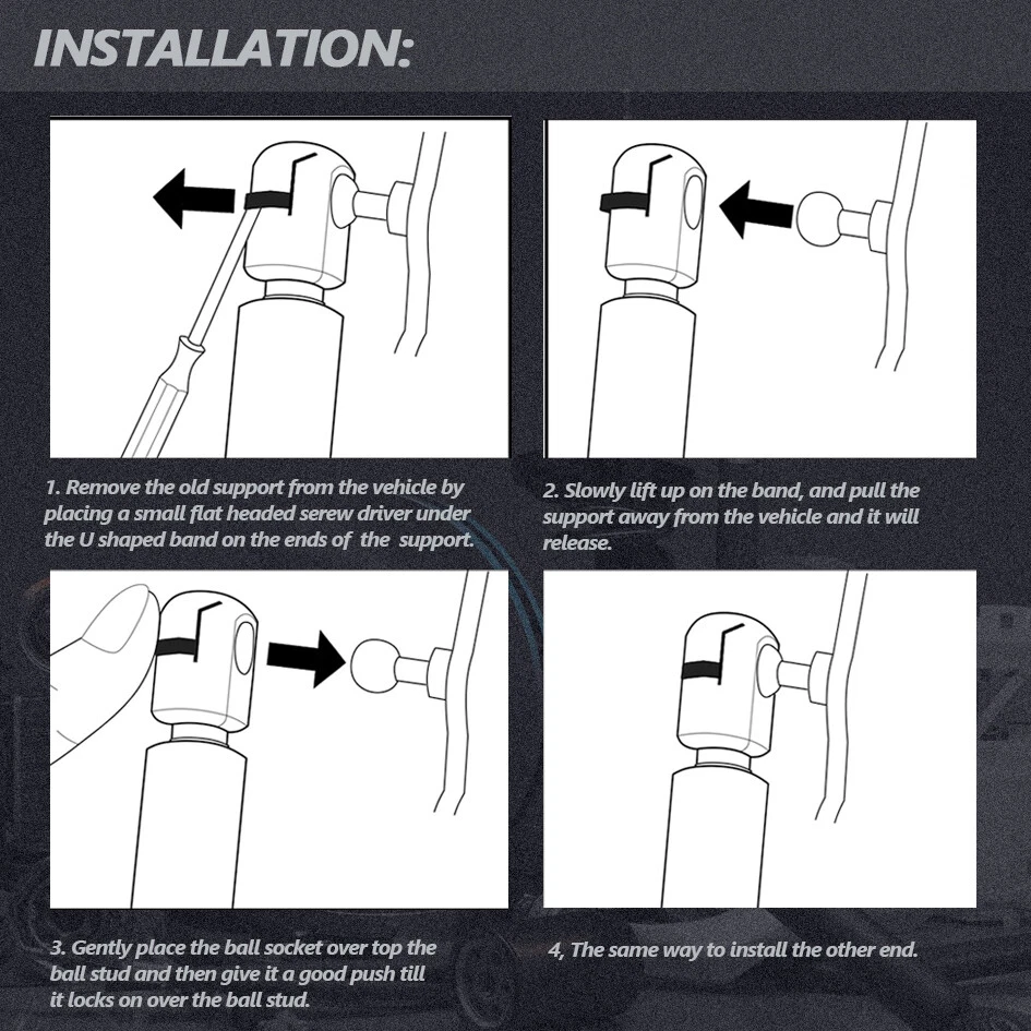 1 Front Hood Lift Support Shock Strut For Hyundai Azera 2006 2007-11 81161-3L000 Foto 3 de 4