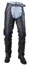 USA BIKERS DREAM Apparel Black Leather Motorcycle Chaps Mens M Medium