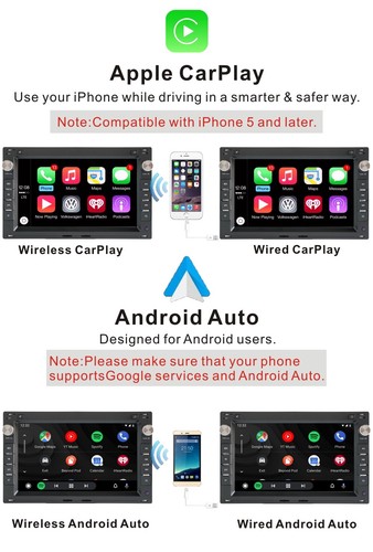 für VW Golf MK4 Transporter T5 Autoradio CarPlay Video GPS Radio Sat Navi mit BT - Bild 4 von 14