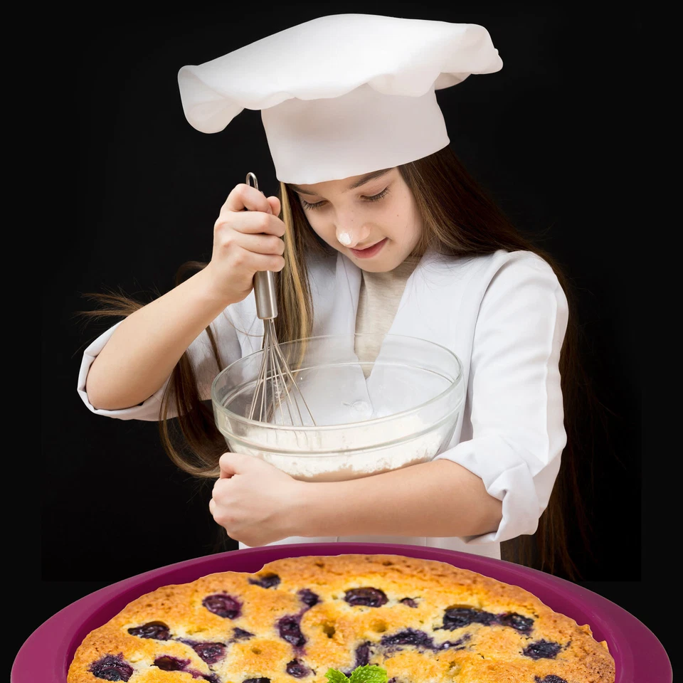 Silikon Springform Antihaftbeschichtete Kuchen Backform Silikonform & Glasboden - Bild 4 von 4