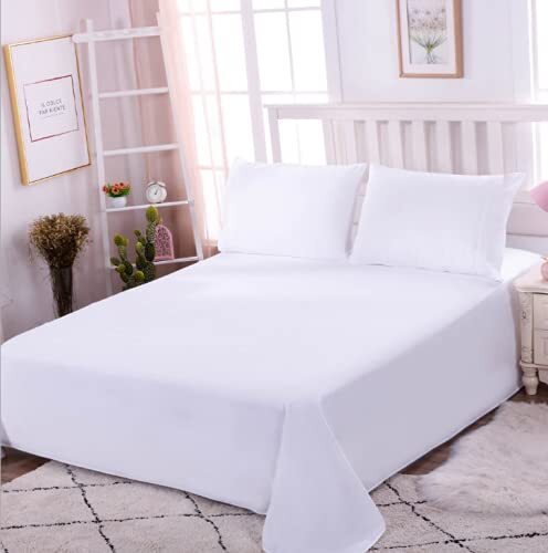 Queen Size 1 Piece Single Flat Sheet Only Sold Separately Top Sheet for Bed B... - Picture 3 of 12