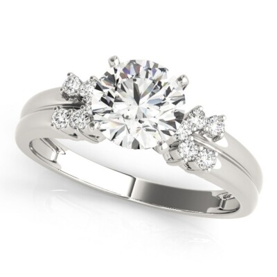 1.20 Ct Round Cut Lab Created Diamond Engagement Wedding Ring 14K White Gold Q