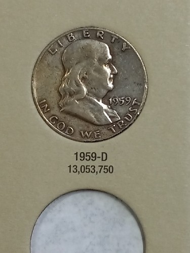 Ben Franklin mezzo dollaro 1948-1963 monete USA set iniziale incompleto 5 monete - Foto 9 di 13