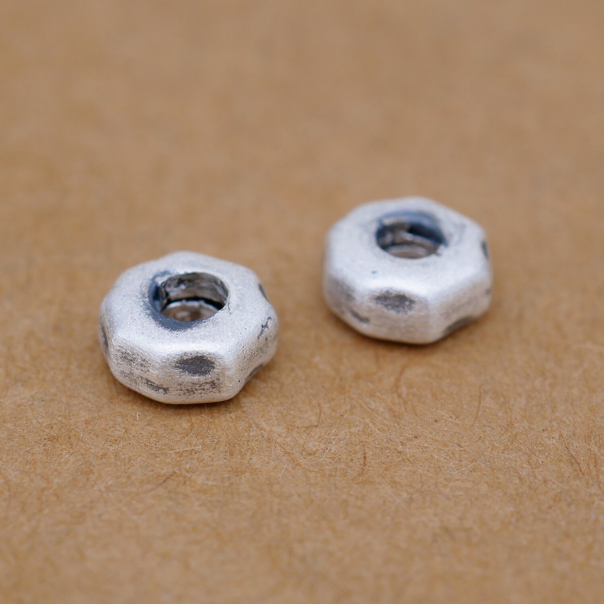 Rondelle Spacer Beads 925 Sterling Silver Screw Nut Donut Beads