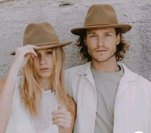 NWT New William Beige Oak Packable Wide Brim Hat/Fedora Wool Large Adjustable