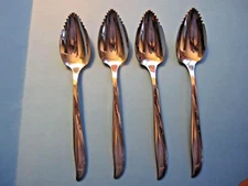 Set 4 Oneida Starburst Fruit Grapefruit Spoons Community Stainless Flatware MCM