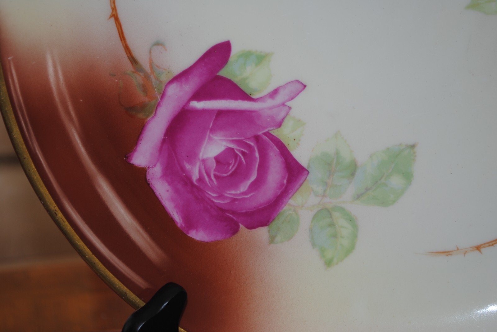 Impressive Antique Charger Norma Beauty Rose HR/  BT Co. Germany/ Signed