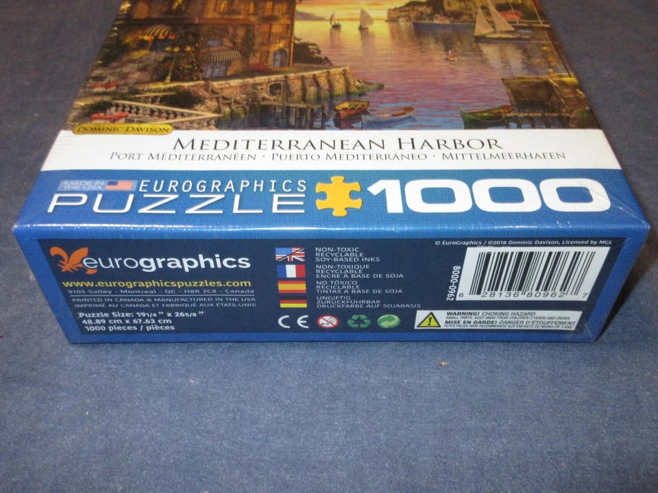 NEW NIP 1000 Piece PUZZLE by Eurographics MEDITERRANEAN HARBOR - Dominic Davison - Image 2 of 3