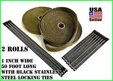 Titanium Lava Exhaust Header Pipe Heat Wrap 2 Rolls 1x50 Black Stainless Ties Titanium Lava Exhaust Header Pipe Heat Wrap 2 Rolls 1x50 Black Stainless Ties