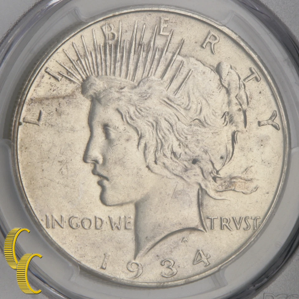 1934-D $1 Peace Dollar Graded by PCGS as Genuine Cleaning - UNC Details! Great! - Image 3 of 4