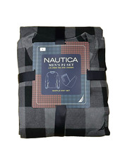 98 Nautica Men s Waffle Knit Thermal Pajama Gift Set, Buffalo Plaid, Large