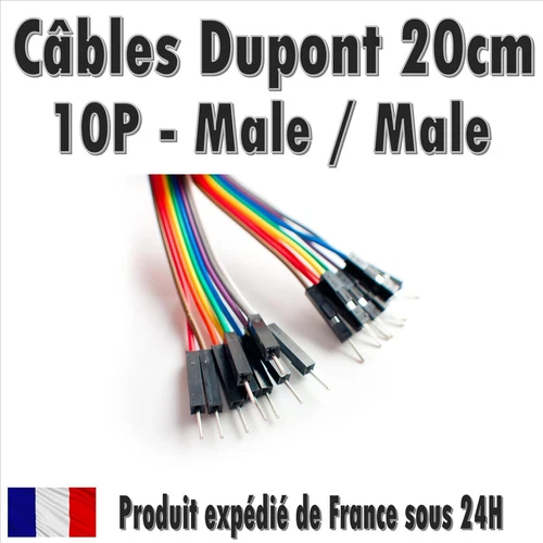 10x Dupont Kabel 20cm Stecker/Stecker für BreadBoard Arduino, Raspberry Pi