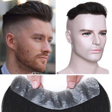 Mens Ultra Thin Skin PU Top Toupee 100 Human Remy Hairpiece Systems Replacement