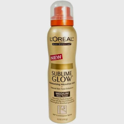 L'Oreal Sublime Glow Moisturizing MicroFine Mist 4.2 oz Medium, can dincs dents