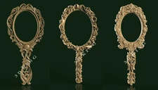 3 Pcs STL 3D Model HAND MIRROR FRAMES for CNC Router Aspire Artcam 3D Printer