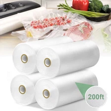 8"x50' Vacuum Sealer Bags 4-Rolls Commercial Grade 4 Mil Food Storage BPA Free