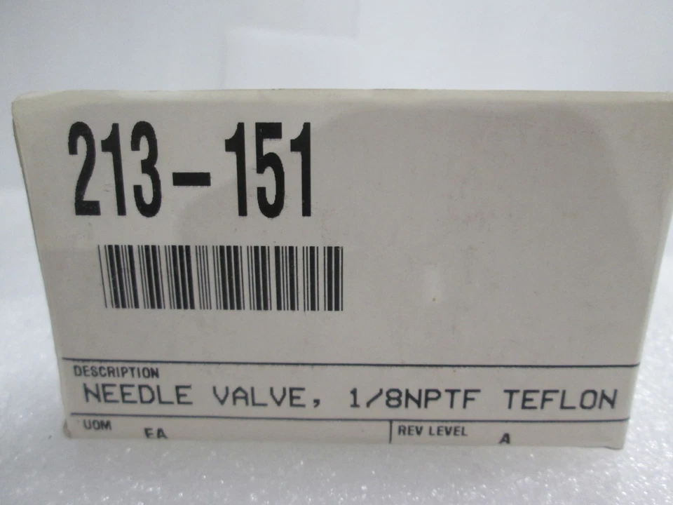 Cole Palmer, TVLV-010003, Válvula de aguja, 1/8NPTF, Teflón, Nuevo Foto 3 de 4
