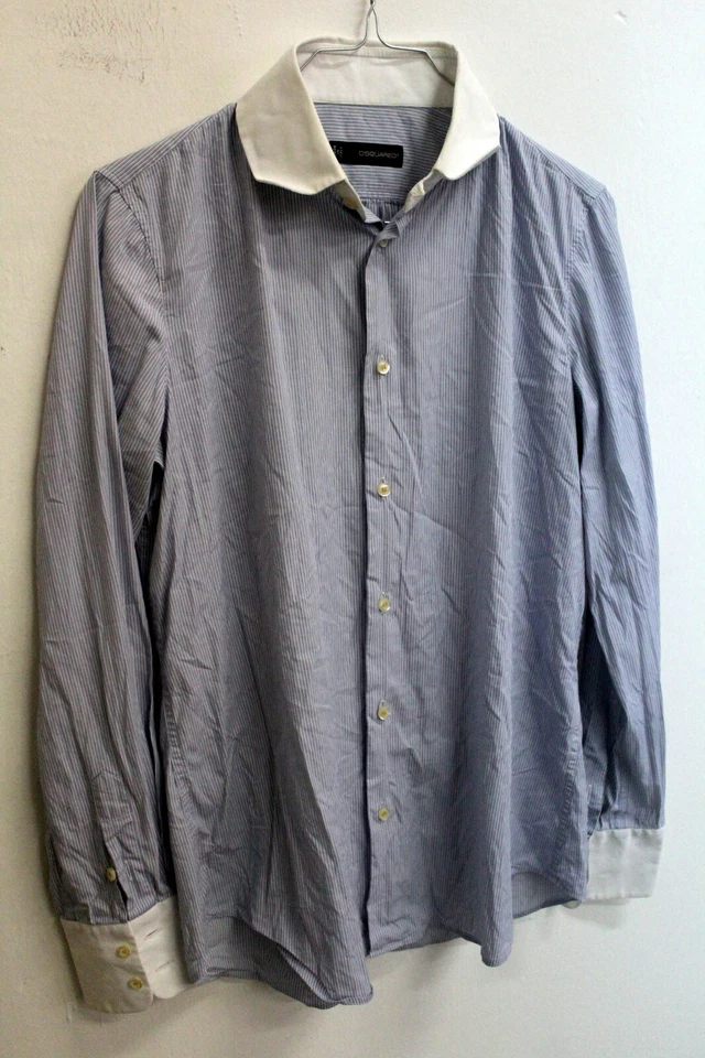 Dsquared2 Мужская рубашка размер S хлопок синий логотип длинным рукавом - Изображение 4 из 4