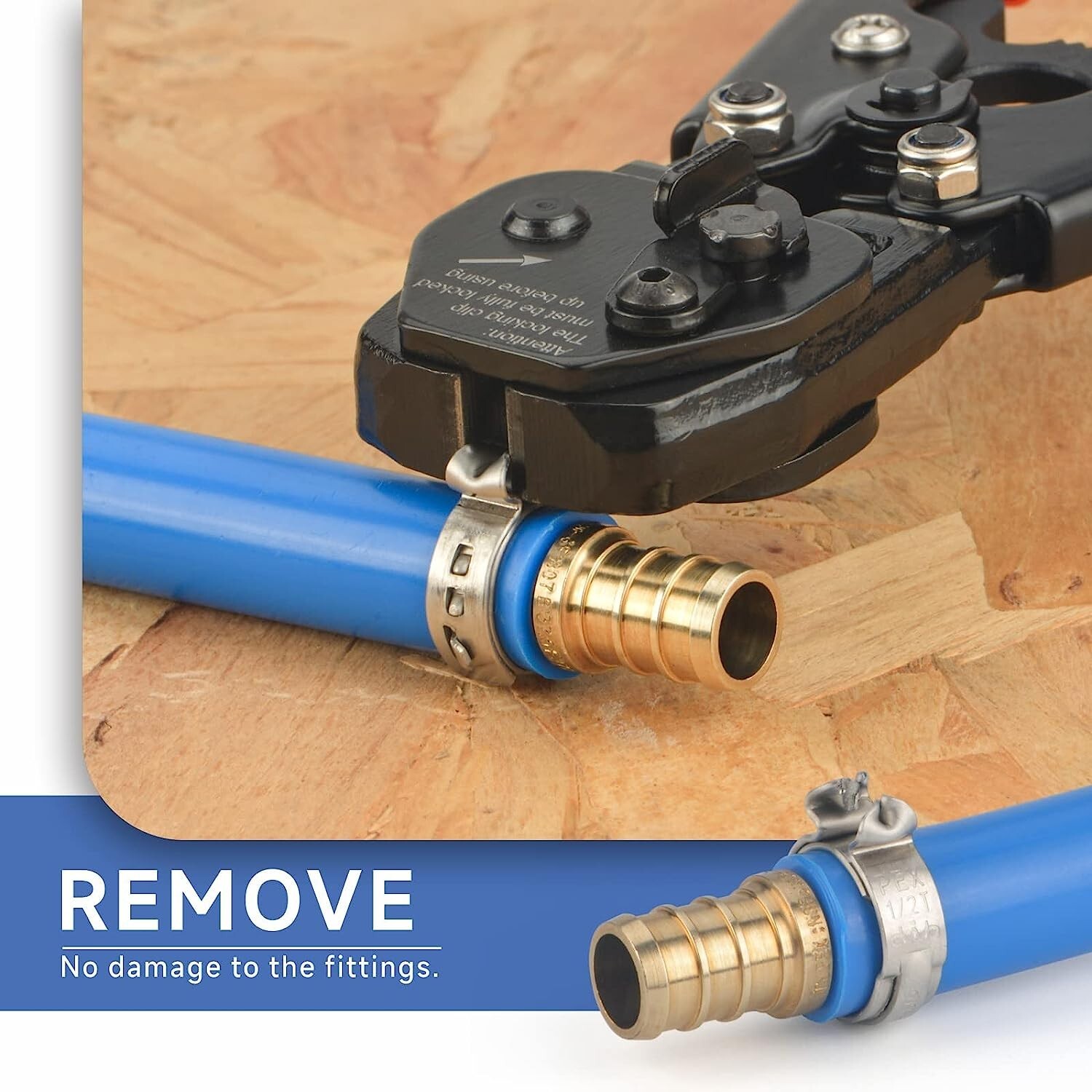 Ratchet PEX Cinch Tool with Removing function for 3/8 to 1inch