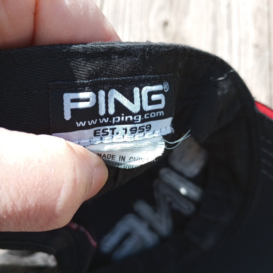 Ping Ball Cap Hat Adjustable Tape Hook Loop Closu… - image 9