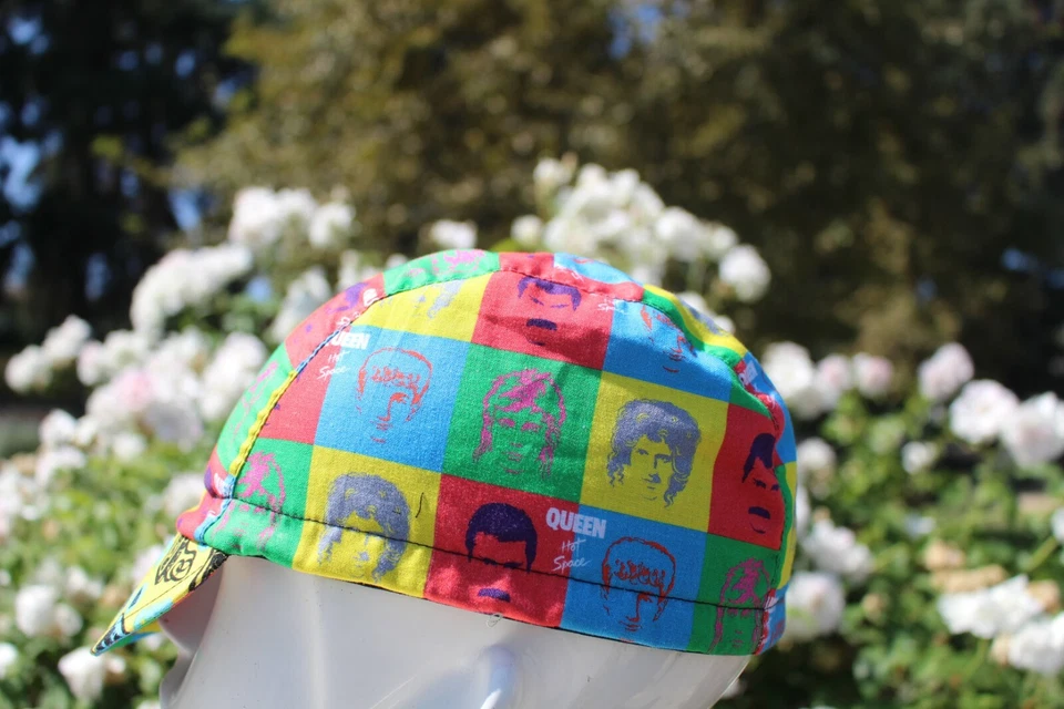 GORRA DE CICLISMO BANDA REINA HECHA A MANO EN EE. UU. S M L Foto 4 de 4