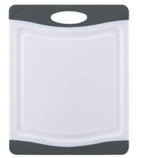 Nonslip Poly Cutting Board, 8x10-Inch, Gray and White