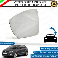 SPECCHIETTO VW POLO 6R 6C VETRO SPECCHIO RETROVISORE SINISTRO LATO GUIDATORE