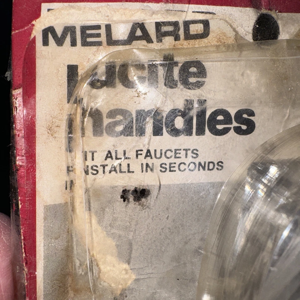 Grifos Merlard Lucite 1986 de colección perillas frías y calientes nuevo stock antiguo paquete abierto Foto 2 de 4