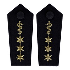 Epaulettes 3 Star Gold + Aesculapius