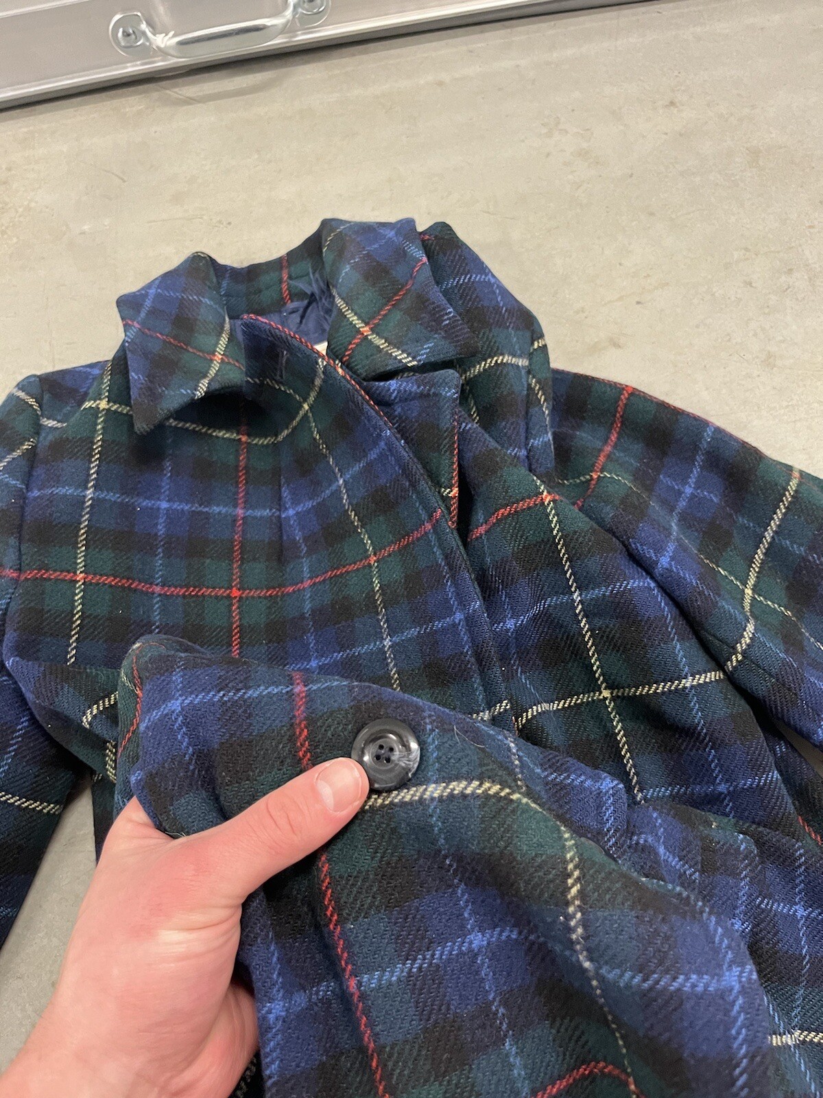 Vintage Pendleton Long Wool Coat Jacket Green Bla… - image 10