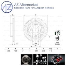 Compatibile con dischi freno anteriori Mitsubishi Mirage 2012-2024 1.0 1.2 AZ 4615A129