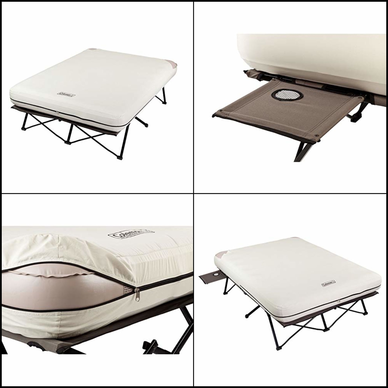 Coleman Camping Cot, Air Mattress, and Pump Combo Folding Camp Queen
