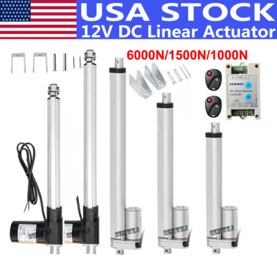DC 12V Linear Actuator 14mm/s 50-400mm Stroke 1000N/220lb Electric Motor Linear Motion Actuator with Mounting Bracket,Switch - 13