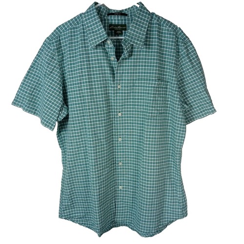 Used 1990'S Eddie Bauer short-sleeved button-down check shirt