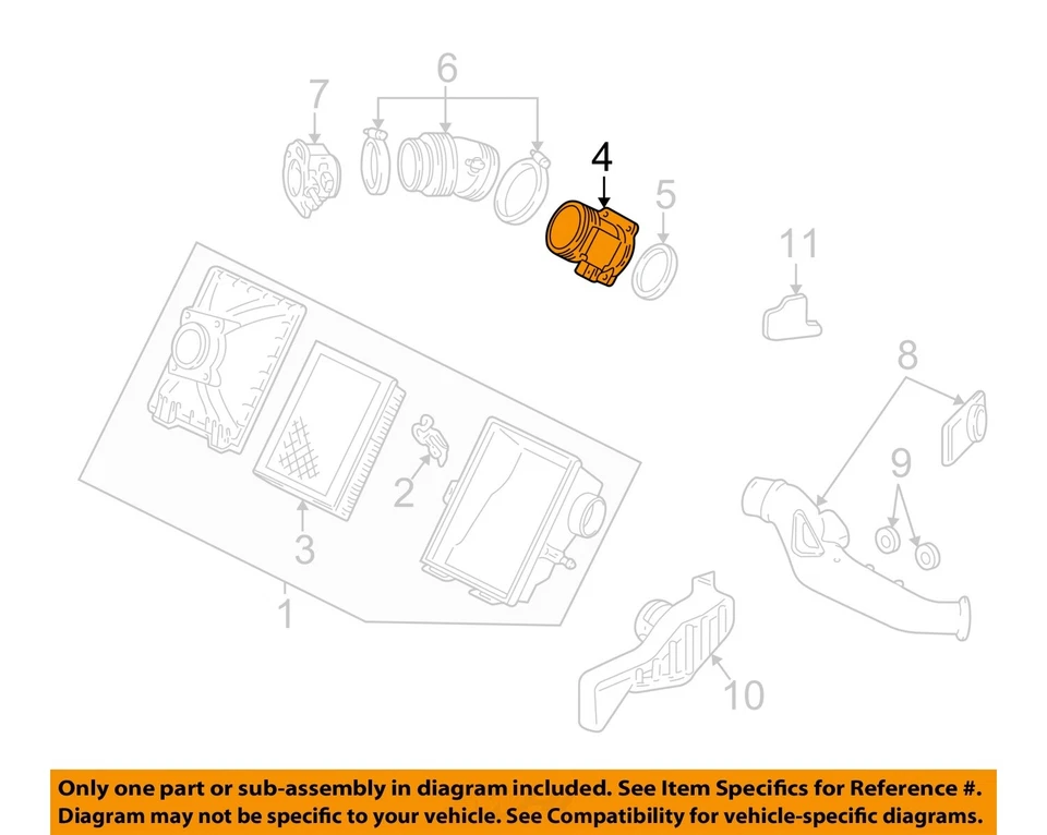 Medidor de flujo de aire de inyección de combustible usado se adapta a: Ford Freestar 2004 grado A Foto 3 de 4