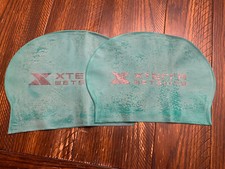 2 Pack Xterra Latex Swimming Cap Color Green For Adult Men /Women