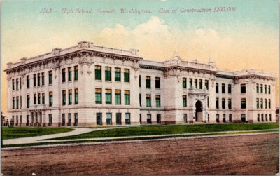 High School Everett WA Washington Postcard E46 UNUSED