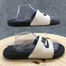 Nike Sandals Mens 11 Benassi JDI Slide Slip On Comfort 343880-100 White Black