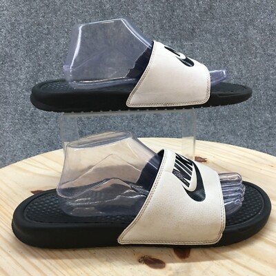 Nike Sandals Mens 11 Benassi JDI Slide Slip On Comfort 343880-100 White  Black