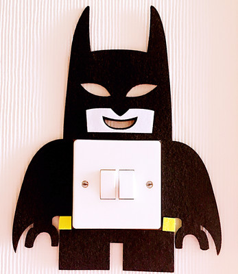 Super cool 3D Lego Batman Lichtschalter Wandaufkleber Kinder Jungen Mädchen Kinderzimmer Kunst