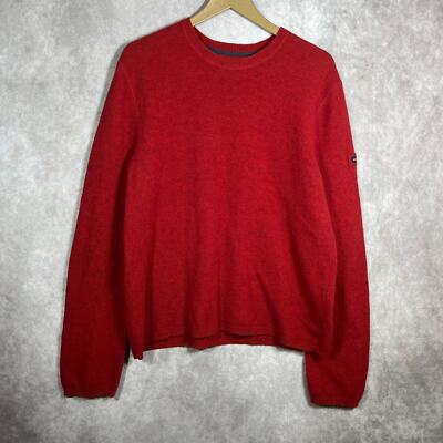 Abercrombie & Fitch Sweater Mens Size XL Red Knit Lambswool Blend