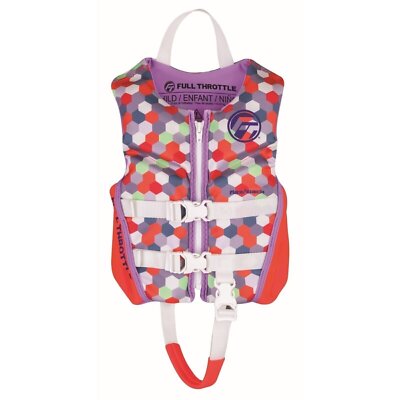 Full Throttle Child Rapid-Dry Flex-Back Life Jacket Pink 142500-105-001-22