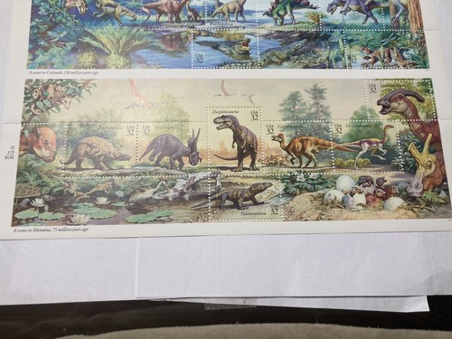 The World Of Dinosaurs United States Postal Service Postage Stamp Sheet 1996 - Picture 2 of 4
