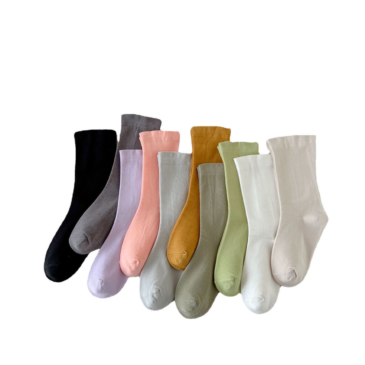 5 Pairs Ankle Crew Women Sport Casual Colors Classic Cotton Socks